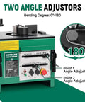 Professional 1700W Electric Hydraulic Rebar Bender With Foot Pedal for thick steel bars showing angle adjustors and controls.