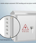 Stainless Steel Weatherproof Wall Mounted Electrical Enclosure Box With Durable Cover And Mounting Plate shown with heat dissipation feature