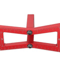 Precision Dovetail Ruler Gauge For Woodworking Aluminum Alloy Joint Layout Template With Dual Slope Ratios shown in red finish.