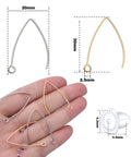 40Pcs Stainless Steel Earring Hooks Hypoallergenic V Shaped Ear Wires And 40Pcs Clear Bullet Earring Backs for DIY Earrings