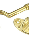 WUUWCHODC Swivel Hook and Eye Latch for Gate Door Window with Screws, 150mm brass hook and latch set, golden finish.