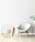 Flexible Quarter Round Molding Trim 16.4 Ft Peel And Stick Self Adhesive White Easy To Install for floors and walls shown in living room.