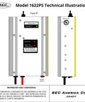 Straight Up Solid Sump Pump Battery Backup System With Automatic Power Outage Switch 1800 Watt Cs And Ul Rated Compact Design technical illustration.