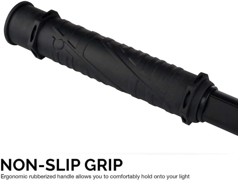 Black non-slip ergonomic handle of Cordless LED Work Light Handy On The Go 350 Lumens, 4,000 mAh Rechargeable Battery