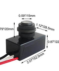 Outdoor Dusk To Dawn Photoelectric Switch 120V To 277VAC 5 Amp No Fuss Hardwired Photocell Sensor dimensions shown