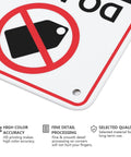 Corner view of Industrial Grade Aluminum Safety Sign 8x12 Inch No Tampering Lockout Caution Plaque with pre-drilled hole