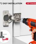 Tough As Nails Soft Close Cabinet Hinges 30 Pack Half Overlay Concealed Door Hardware Adjustable Brushed Nickel Fittings installation process