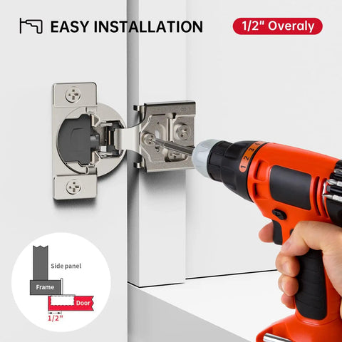 Tough As Nails Soft Close Cabinet Hinges 30 Pack Half Overlay Concealed Door Hardware Adjustable Brushed Nickel Fittings installation process