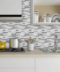 Thicker Design Peel And Stick Tile Backsplash For Kitchen And Bathroom Self Adhesive 12x12 Inch Gray Tile Stickers 10 Sheets