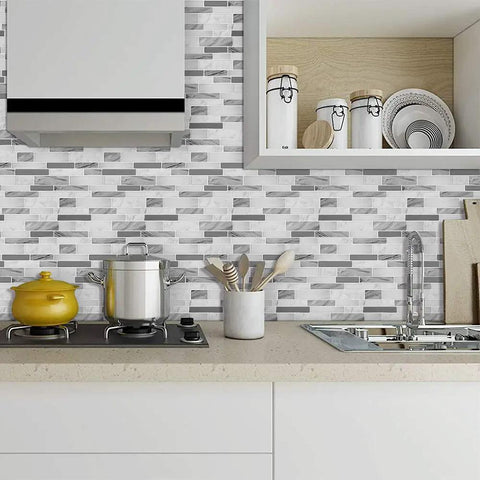 Thicker Design Peel And Stick Tile Backsplash For Kitchen And Bathroom Self Adhesive 12x12 Inch Gray Tile Stickers 10 Sheets