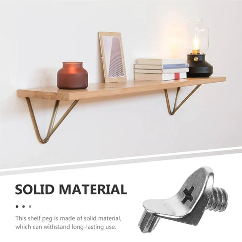 Heavy Duty Alloy Shelf Supports 80 To 100 Pieces Durable Cabinet Brackets For Wood Boards And Laminate Shelves Easy Install Sturdy Anti Oxidation Frame Keeps Everything Solid And In Place showing shelf with bracket use.