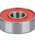 8 Pack 608 Skateboard And Scooter Bearings With Red Cover ABEC 9 Heavy Duty Iron Construction For Ultra Smooth Operation And Long Lasting Durability On Decks And Ramps, close-up