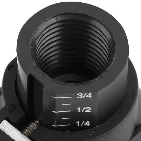 Pro Rotary Drill Locator Positioner For Electric Grinder And Multi Tool Cutting Kit showing a black threaded guide with depth markings.
