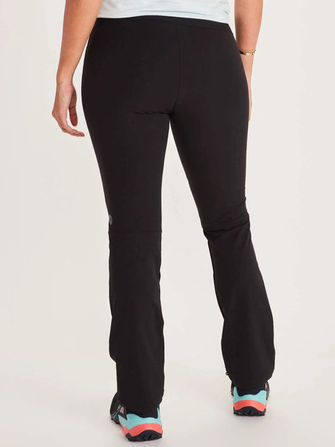 Back view of Scree Pant Womens Black Size 14 Soft Shell Hiking Trousers With Drawstring Closure Lightweight All Around Tough Weatherproof