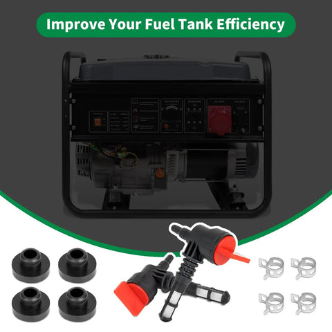 Fuel Shut Off Valve Kit For Briggs And Stratton Craftsman Generators With 4 Grommet Clamps and 4 Fuel Tank Grommets displayed.