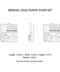 Illustration of Heavy Duty 16 Piece Manual Hole Punch Plier Set For Leather, Sheet Metal, Rubber And Plastic in a case
