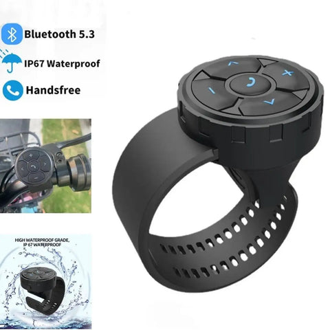 Wireless Media Button Remote Control Kit for phone IP67 waterproof on car steering wheel or bicycle handlebar, Bluetooth 5.3