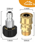 Pressure Washer Quick Connect Fittings Kit M22 14mm To Three Eighths Inch Four Piece Adapters Set Dimensions Shown