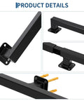 Heavy Duty Ten Foot Black Metal Stair Railings Indoor And Outdoor Featuring Hella Sturdy Wall Mounted Construction close-up of mounting details.
