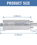 Beefed Up External Inline Fuel Pump Kit With High Flow 255 LPH Performance dimensions shown with length and width measurements