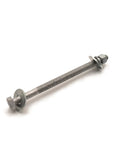 3/8-16 X 11 In Hot Dipped Galvanized Hex Bolt with washers and nuts, side view, corrosion resistant, heavy duty
