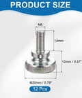 Knurled Thumb Screws M6 x 14mm 12 Pack With Shoulder Grip Bolts, Knurled Head Hardware For TV Monitor Mounts, product dimensions