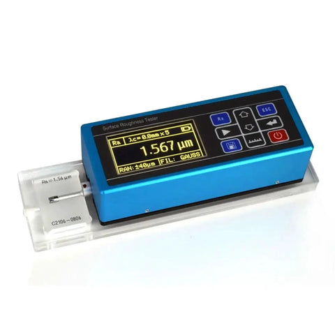 No Sweat Handheld Surface Roughness Tester Ndt120 Compact Portable Gauge With Smart Dsp Processing For Lightning Fast Lab Inspection On The Go Battery Readings, showing display and measurement.