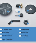 Oil Rubbed Bronze Shower System With 16 Inch Rainfall Shower Head Single Handle Faucet Kit No Sweat Easy Install Solid Brass Components