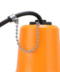 Close-up of Tough As Nails 1110 Gph Submersible Utility Pump showing orange body and quick swap mesh chain.