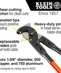 Beefy 25 Inch Cable Cutter For One And Three Eighths Inch Diameter Copper And Aluminum Wire With Replaceable Hook Jaw Blades