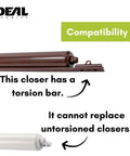 Beefy Heavy Duty Pneumatic Storm And Screen Door Closer With Torsion Bar Brown Finish comparison