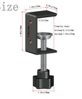 Four Pack 1 Inch Heavy Duty Mini C Clamps For Workbenches And Diy Projects, Black Rust Resistant Steel Desk Clamps With 0 To 1.38 Inch Clamping Capacity, Built Tough For Crafting And Pro Level Jobs., size diagram with clamping range and dimensions