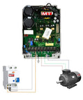 Single Phase 220V Variable Frequency Drive VFD 2.2 kW 3 HP Inverter diagram with motor and circuit connections