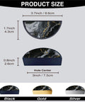 Black White Gold Fluid Art Cabinet Pulls Pack 3 Inch Center Semicircle Drawer Handles with marble pattern and dimensions