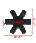 Heavy Duty Rubber Spider Insert For L Jaw Couplings L-150 3.7 Inch Urethane Hub Buffer For Industrial Torque Transmission And Vibration Damping Built To Last Flexible Yet Stable, 95mm size