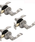 Heritage Front Door Entry Lever Lockset Satin Nickel 3 Pack Keyed Alike Easy Install Reversible Levers