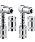 SURIEEN chrome right-angle grease gun adapters with sleeves, 4-piece set