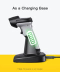 Barcode Scanner Charging Base 2 In 1 Stand And Charger For BCST 60 BCST 70 BCST 73 P6 P7 Hands Free Scanning To Boost Workflow And Keep Your Desk Organized Scanner Not Included, shown charging scanner with USB cable