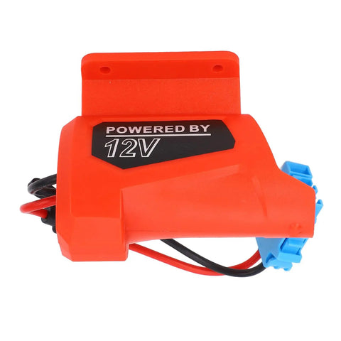 18V Battery Adapter Conversion Kit With 12AWG Wire And 40A For Riding Toys RC Cars And Robotics, red ABS plastic body.