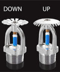 Heavy Duty Fire Sprinkler Heads 5 Pack High Temp 141 Degree Dn15 Half Inch Thread Upright Spray Nozzle from two angles.