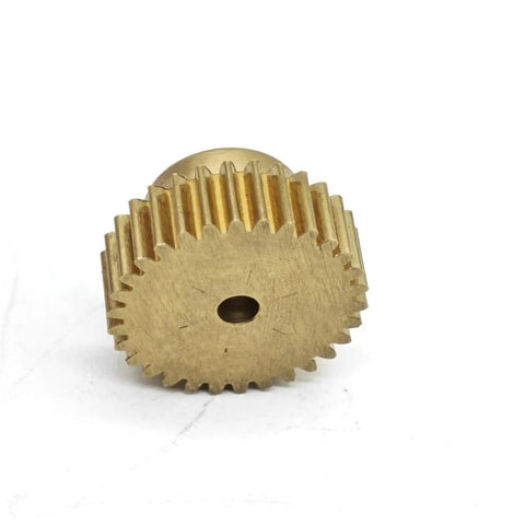 Beefy Copper 52 Tooth Straight Spur Gear 0.75 Module 52T With 5mm Bore 40.5mm Diameter, side view showing gear teeth and bore