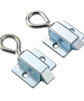 Easy Install Retractable Buckle With Pull Ring Latch for cabinet doors and push box door, durable cabinet lock shown in steel