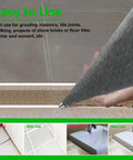 Heavy Duty Grout And Mortar Bags With Slick Stainless Steel Tips Grey 3 Pack All In One Masonry Tool Kit For Tile And Brick Jobs No Fuss Installation Job Site Ready Built Like A Tank For Quick Clean Finish Pro Grade Performance, user applying grout with stainless steel tip nozzle.