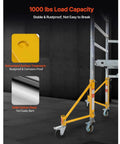 Rolls Like Butter 4 Pack Baker Style Scaffold Outriggers With Heavy Duty Swivel Casters 1000 Lbs Capacity Solid Carbon Steel Scaffold Wheels Galvanized close-up of wheel and frame detailing