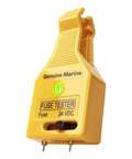 24V Automotive Blade Fuse Tester And Puller For Car Circuit Breakers ATR ATO ATC ATM Reset Tool Glass Tube Fuse Checker With LED Indicator No Fuss Quick Removal And Blown Fuse Check, yellow plastic 70x30x25 mm