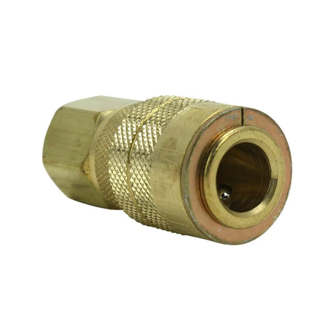 One Quarter Inch FNPT M Style Air Coupler With Drag Guard For Heavy Duty Shop Use, 300 PSI Max, 250 Degree F, 40 SCFM Air Flow, Made In USA