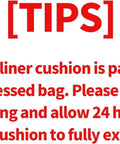 Instructions for Comfy Foam Recliner Chair Cushions With Back Support For Elderly, explaining unpacking and expansion time.