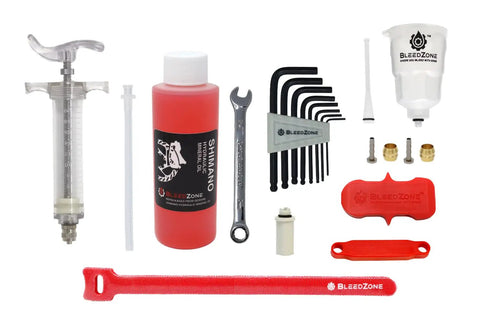 Pro Hydraulic Brake Bleed Kit For Shimano Brakes With 120ml Mineral Oil DIY Friendly contains syringe, oil bottle, tools, accessories