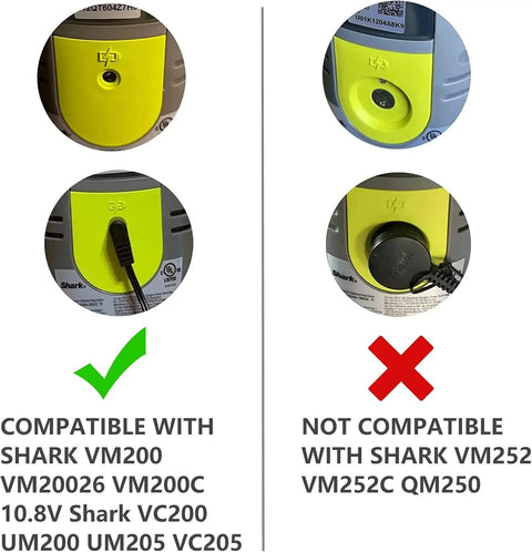 Charger For Shark Vacmop VM200 VM190 VM20026 VC200 UM200 UM205 VC205 10.8V Lithium Ion Battery compatibility guide