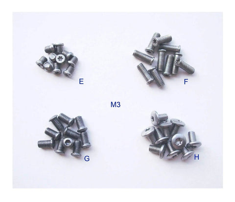 No Nonsense T6 T8 Driver Compatible Hardware, Heavy Duty Stainless Steel Pocket Knife Handle Screws in M3 sizes.